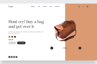 design a website for bags, jewelry, watch, shoe, perfume skincare, fashion brand