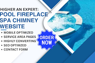 design a pool and spa service fireplace and chimney website with wordpress
