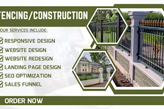 design fencing website construction contractor website fencing landing page