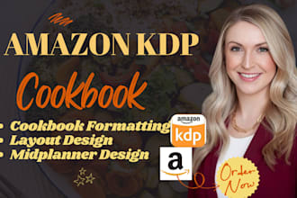 do cookbook formatting, layout styling and planner design