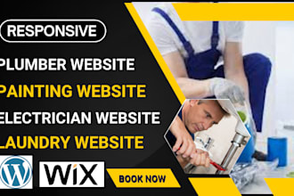 design plumber painter laundry and electrician websites in wix or wordpress