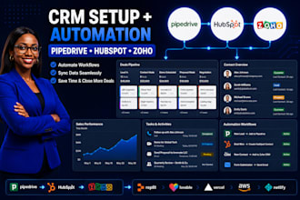 setup pipedrive,pipedrive crm, hubspot, hubspot crm,zoho crm,bitrix24,n8n zapier