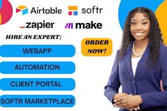 airtable database design , no code automation , softr client portal development