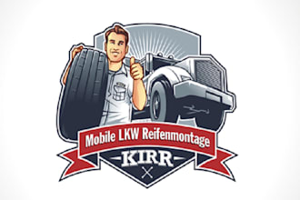 design modernized icon mobile truck tire logo