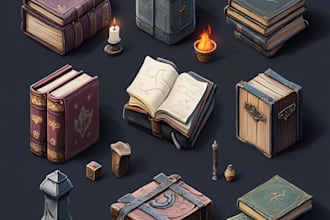 3d models props objects or weapons design or geometric work