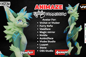edit or create 3d vrchat avatar vtuber nsfw vseeface animaze fursona vrm model