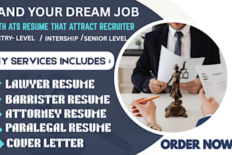 write executive ats resume for lawyer attorney barrister and paralegal resume