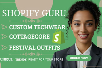 design shopify custom techwear cottagecore festival outfits for shopify store