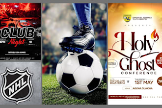 design sports graphics, sport banner or poster, event flyers , soccer, nba, nhl