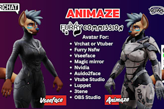 edit or model furry nsfw vtuber vrchat vrm avatar for vseeface animaze streaming