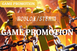 promote and advertise your steam game, roblox game,PC online gaming boost steam