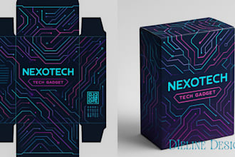 create custom box dielines packaging design and label with cut lines