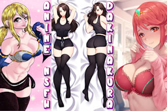 draw custom dakimakura body pillow anime girl furry nsfw sfw anime pfp oc wafiu