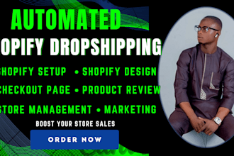 do an automated shopify dropshipping domain integration and shopify management