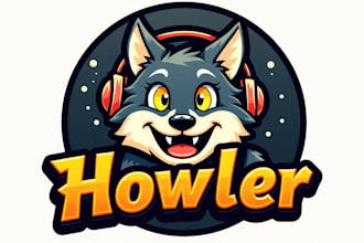 design wonderful howler wolf mascot logo with unlimited revision