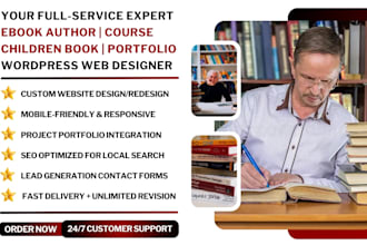 design ebook author website, children book website, ebook landing page design
