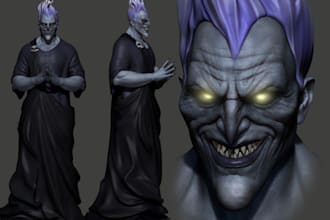 do 3d character modeling and rigging, 3d game metahuman character, weigh paint