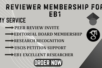 peer review invite and editorial membership for eb1 requirements