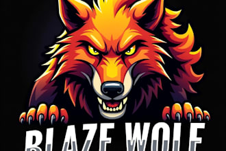 design high quality blaze wolf mascot logo for your business