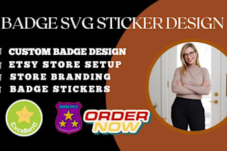 design unique badge style stickers for your club or organization etsy svg design