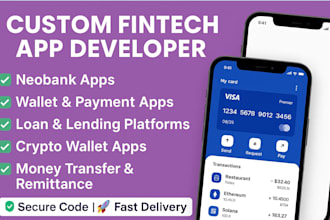build fintech app neobank app loan app crypto wallet app money transfer app