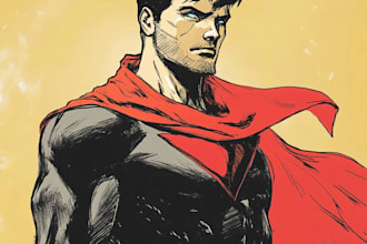 draw your superhero character in comic style