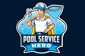 design pool service hero logo