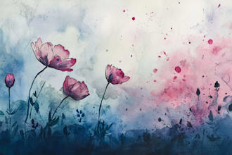 draw a watercolor landscape illustration