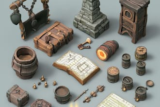 concept the prop, item, and objects for the game