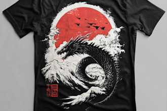 design japanese streetwear style for t shirt