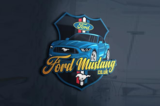 design powerful masculine ford mustang logo