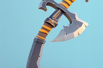 do a 3d weapon illustration for gaming