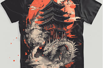 do japanese t shirt design apparel illustration