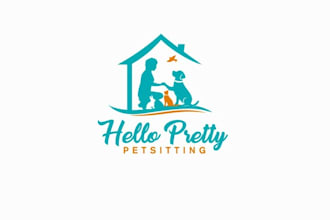 design clean elegant pet sitting logo