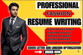 do professional fashion, tailor resume and cv for fashion landing job