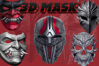 create custom 3d mask futuristic helmet cosplay helmet for printing