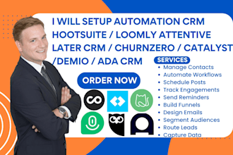 do automation crm hootsuite loomly attentive later churnzero catalyst demio ada