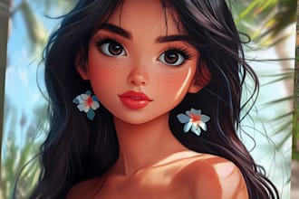 do cartoon portrait drawing in disney style