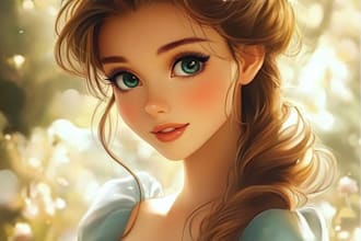create a disney family couple cartoon portrait