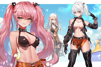 draw anime illustration for oc manga vtuber and comic