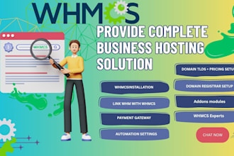create a web hosting company website with whmcs hosting business