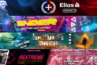 do an blogger, fitness, gaming youtube banner, channel design