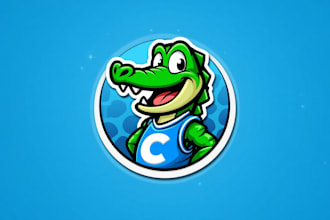 design outstanding crocodiles head mascot logo  in 12 hours