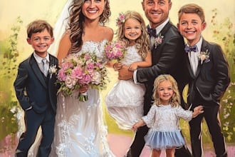 draw cute couple, wedding, family, group portrait