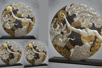 sculpt custom 3d coin, medallion, or bas relief model for printing and cnc