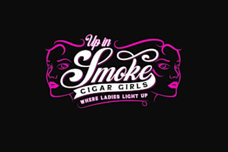 design smoke cigar girls logo