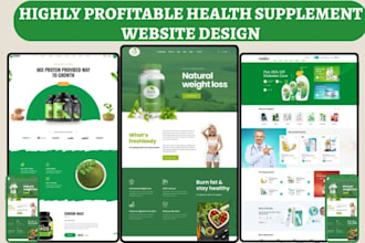 design supplement website vitamins store health wellness shopify fitness website