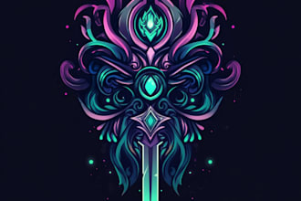 make a professional fantasy, rpg, medieval and rustic logo