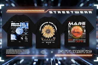 do futuristic and luxurious streetwear design in 24 hours