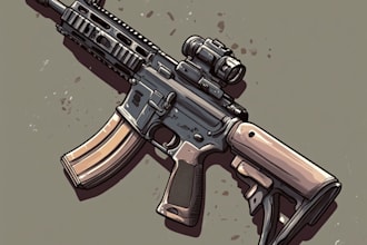 create a 3d weapon illustration for gaming